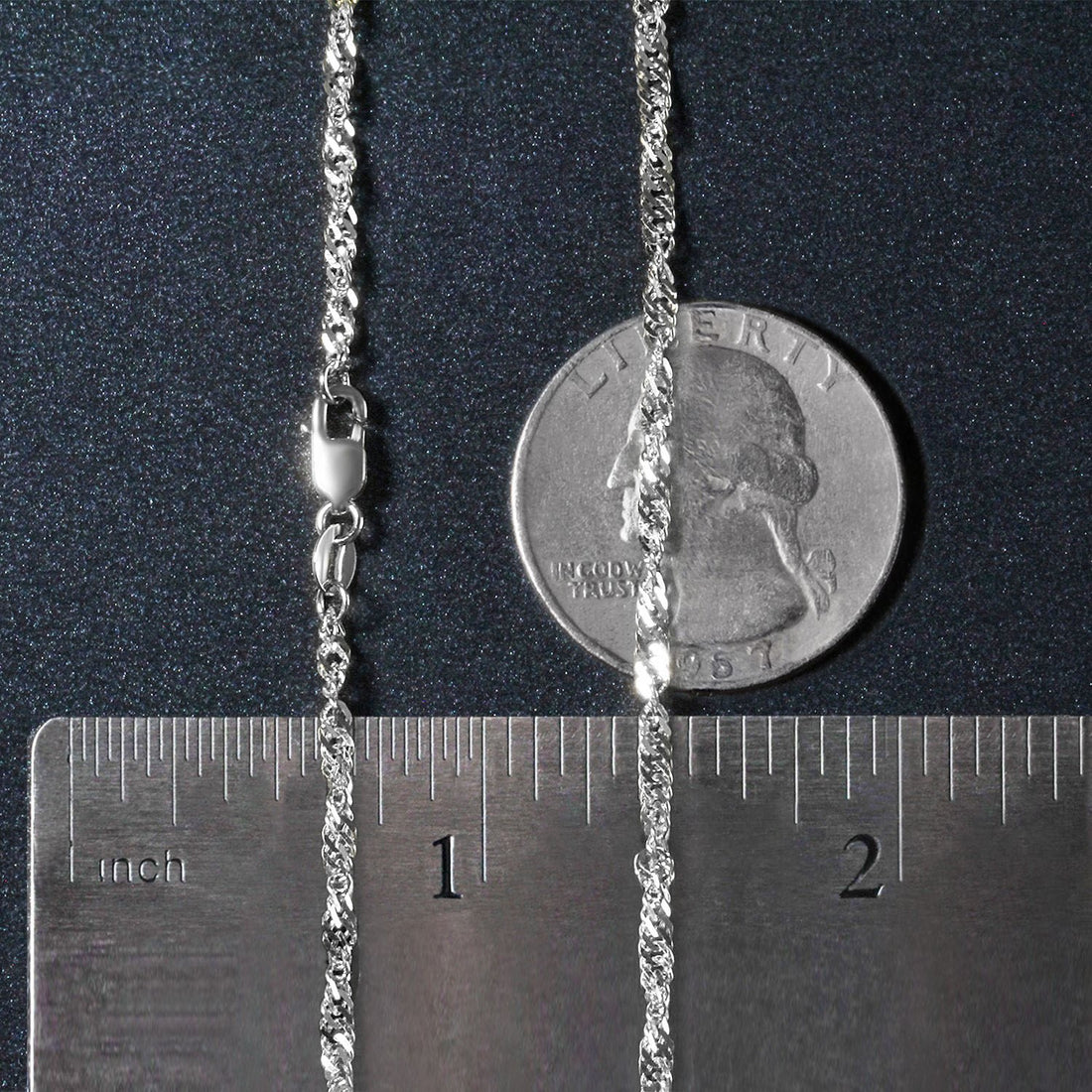 Chaîne Singapour en or blanc 14 carats (2,10 mm)