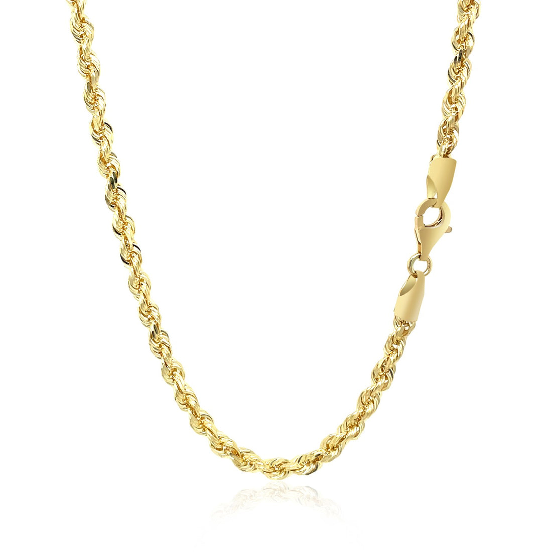 10k geelgouden ketting met massief diamantgeslepen ketting (3,50 mm)