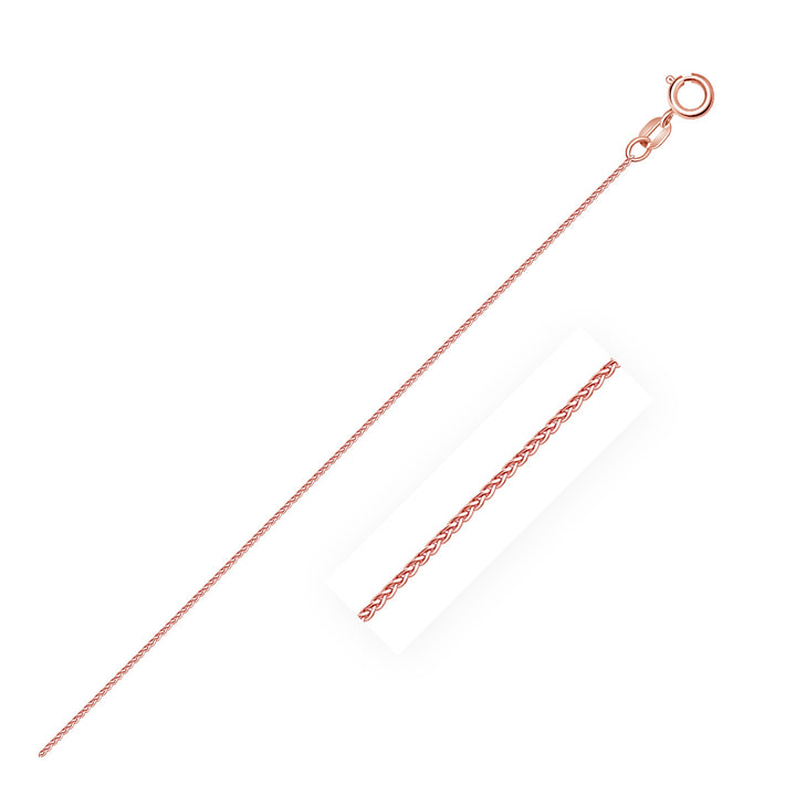 14k roségouden ronde tarweketting met diamantslijpsel (0,70 mm)