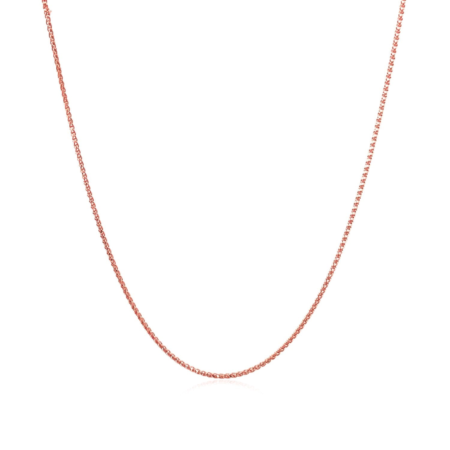 14k roségouden ronde tarweketting met diamantslijpsel (0,70 mm)