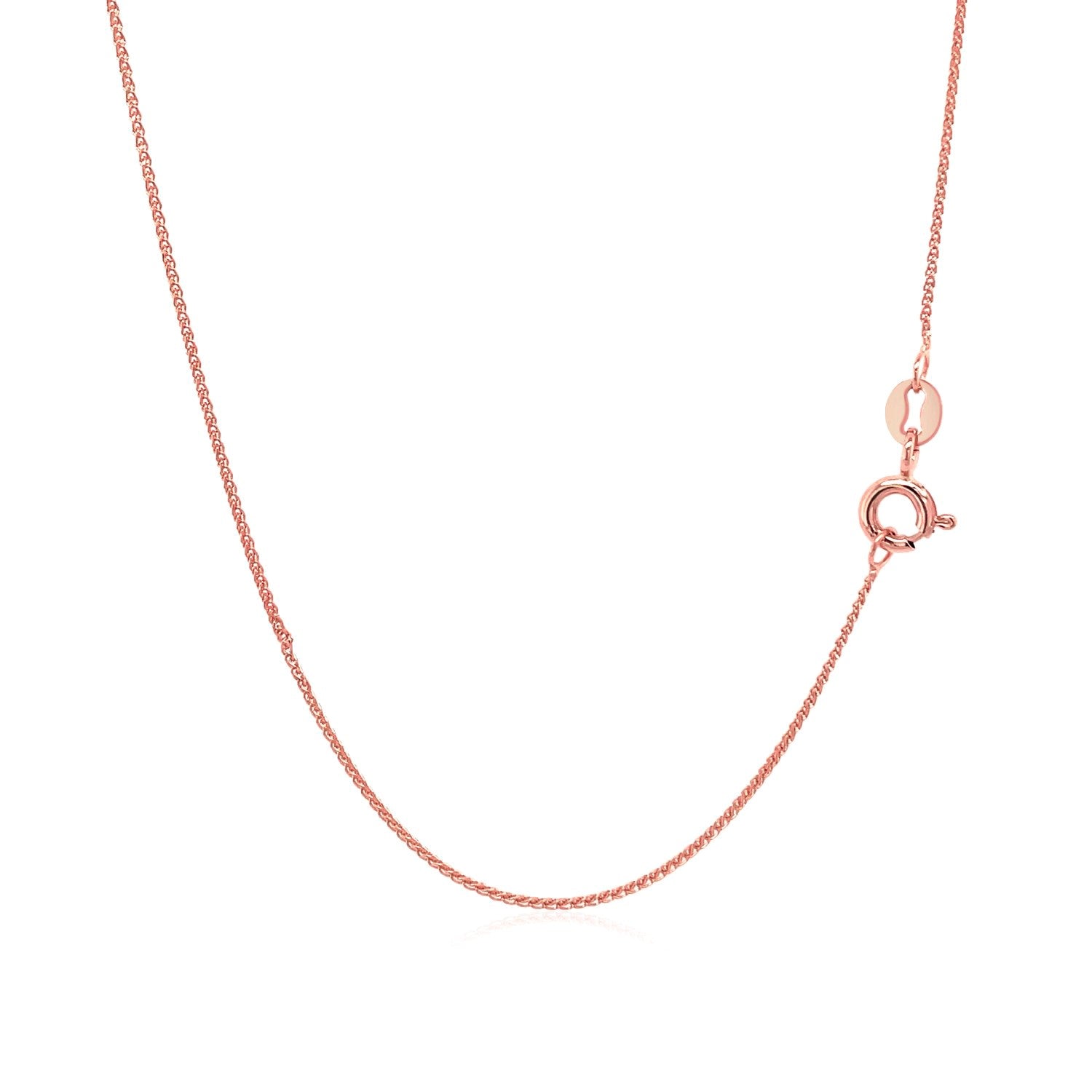 14k roségouden ronde tarweketting met diamantslijpsel (0,70 mm)