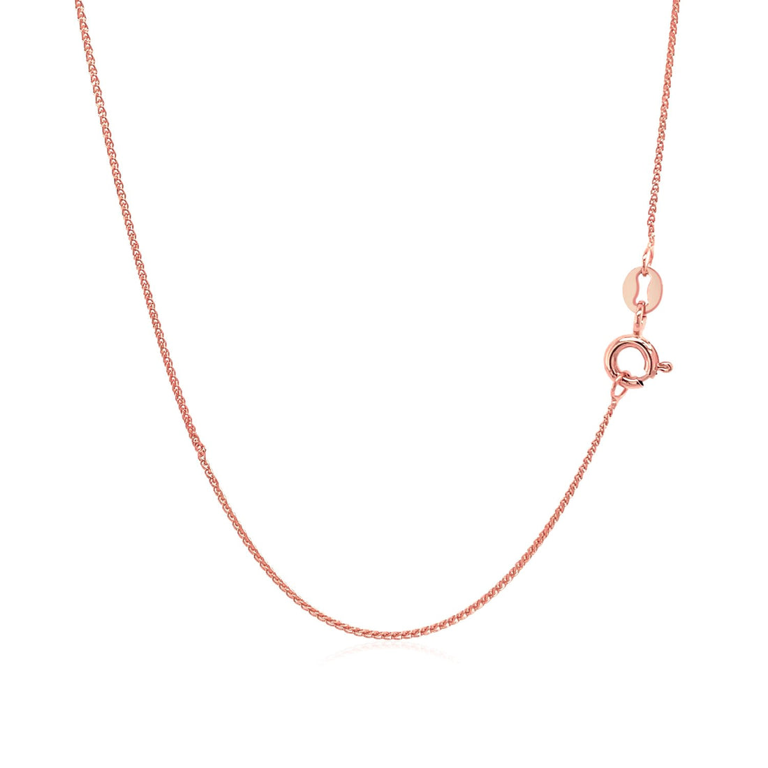 14k roségouden ronde tarweketting met diamantslijpsel (0,70 mm)