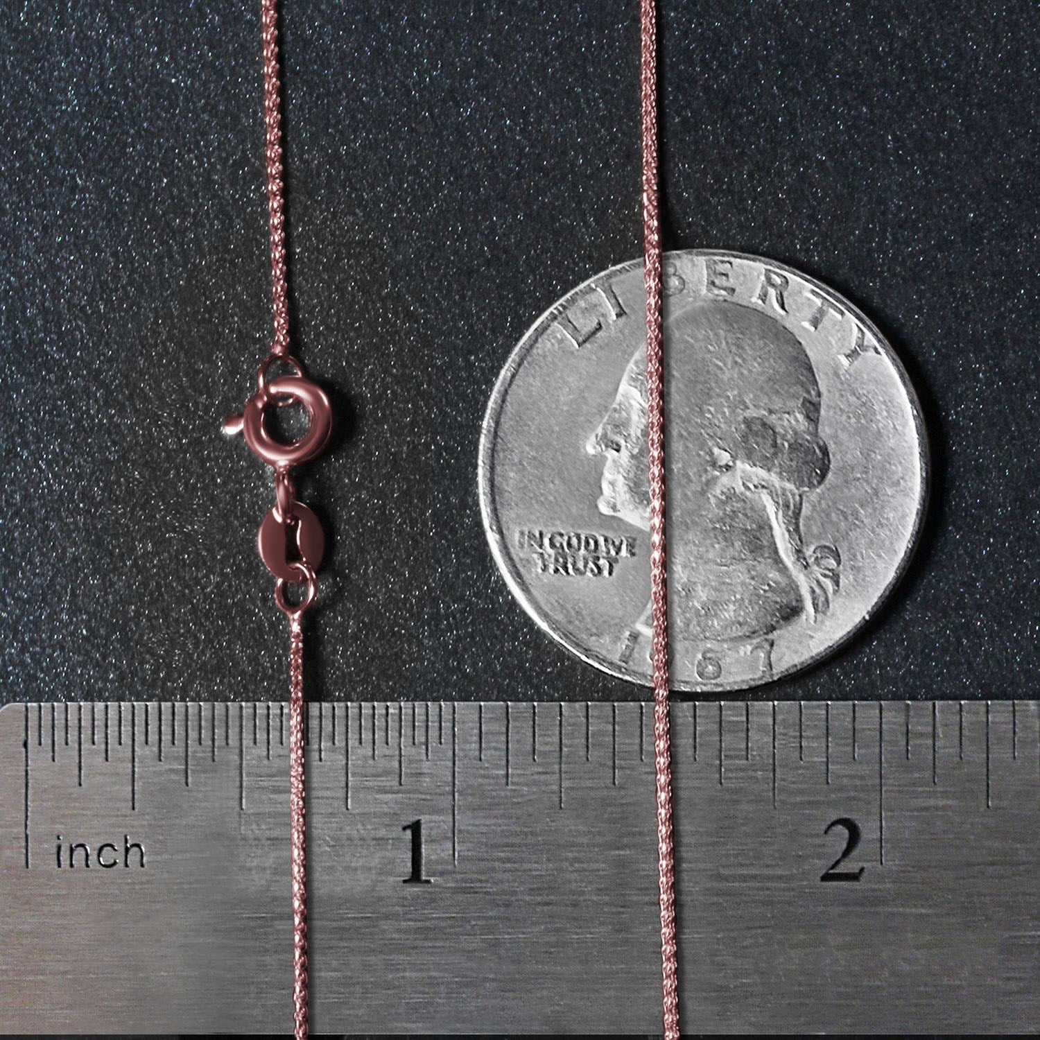 14k roségouden ronde tarweketting met diamantslijpsel (0,70 mm)