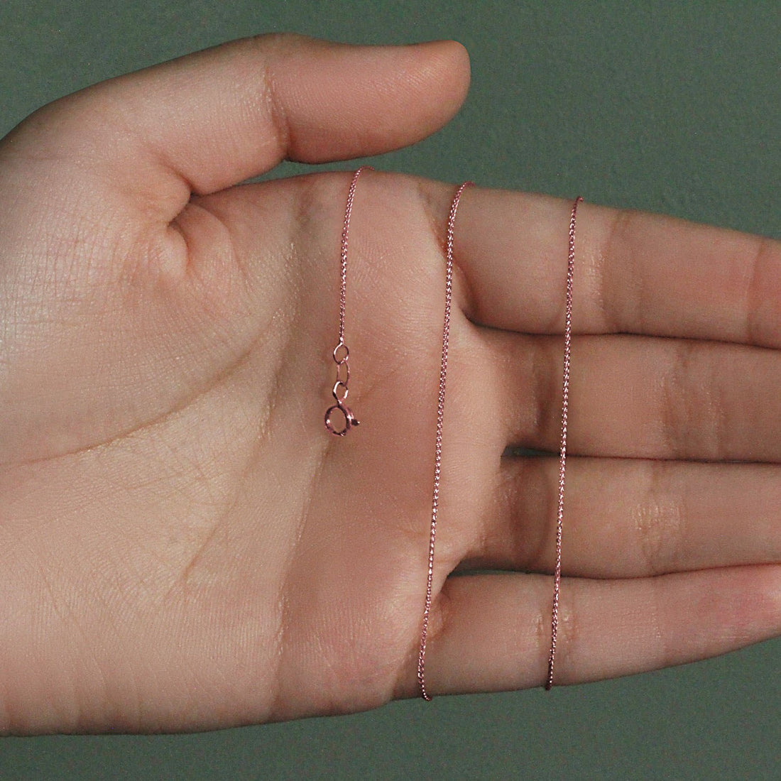 14k roségouden ronde tarweketting met diamantslijpsel (0,70 mm)