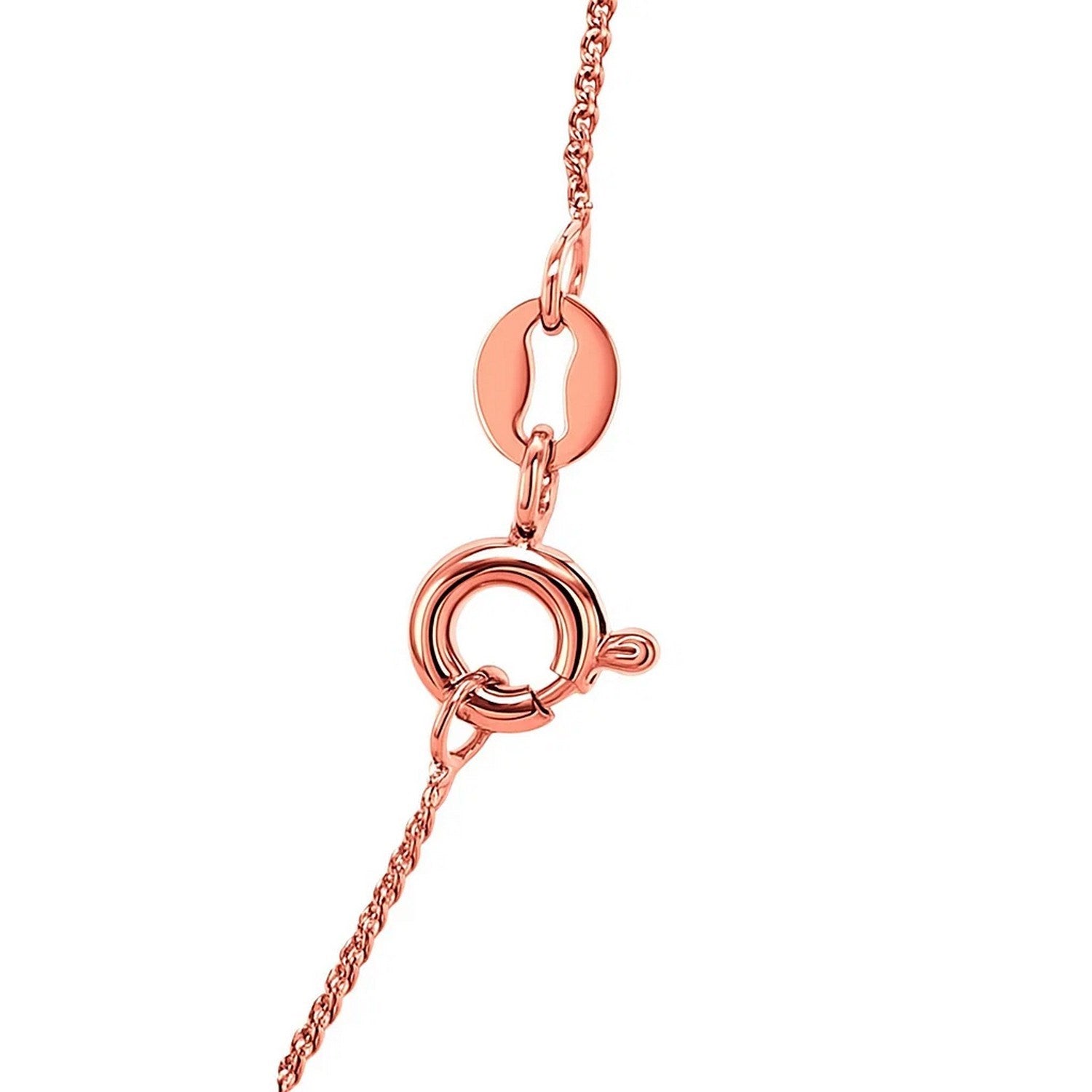 14k roségouden ronde tarweketting met diamantslijpsel (0,70 mm)