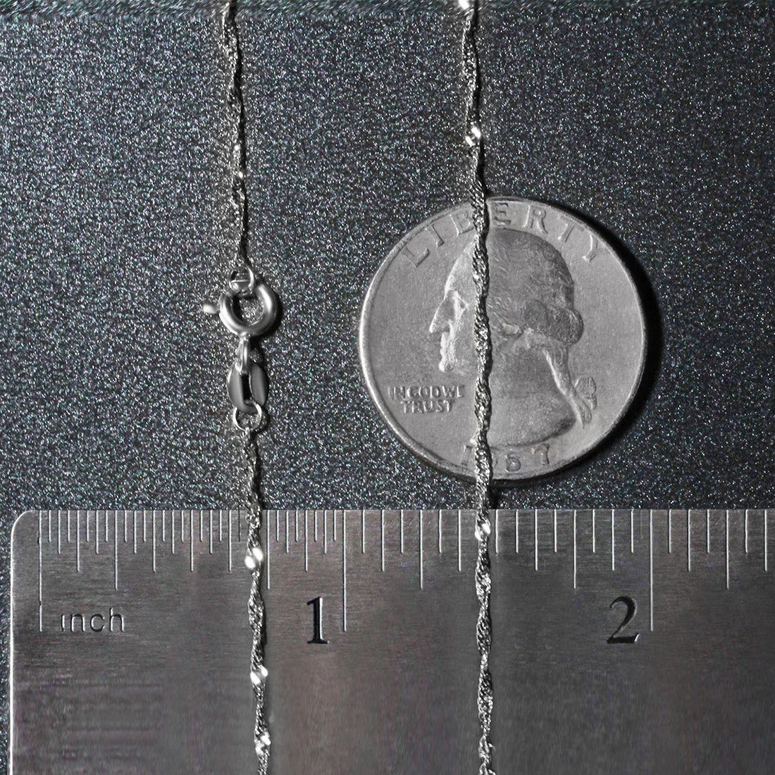 Chaîne Singapour en or blanc 14 carats (1,30 mm)