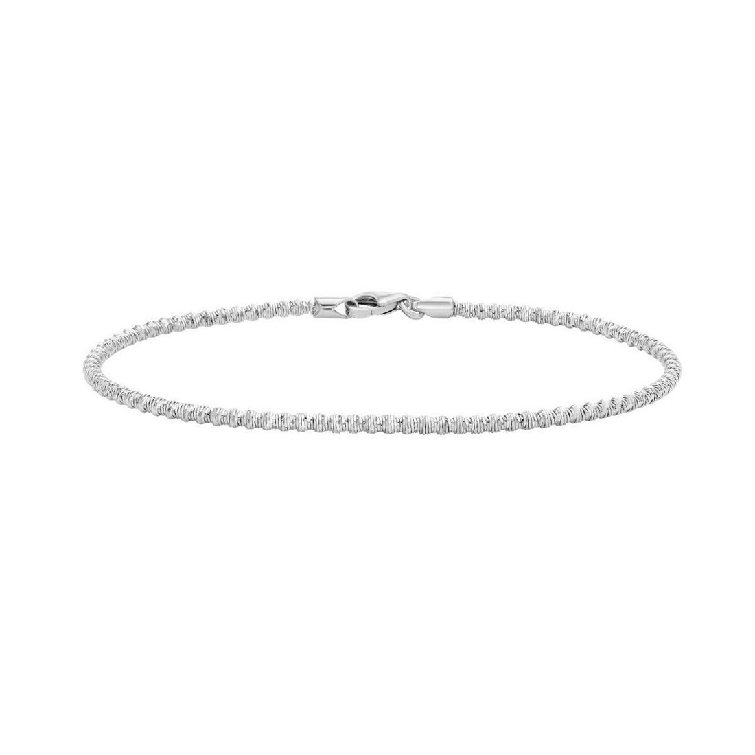 14K White Gold Sparkle Spring Chain Bracelet (2.10 mm)