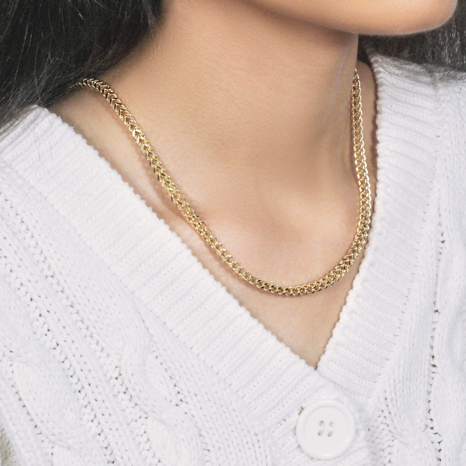 14k Yellow Gold Square Franco Chain (4.40 mm)