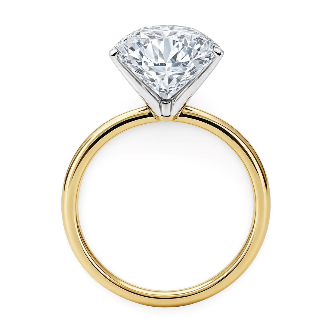 5 Carat Round Lab Grown IGI G/VS1 Diamond Solitaire Ring in 10K Yellow Gold