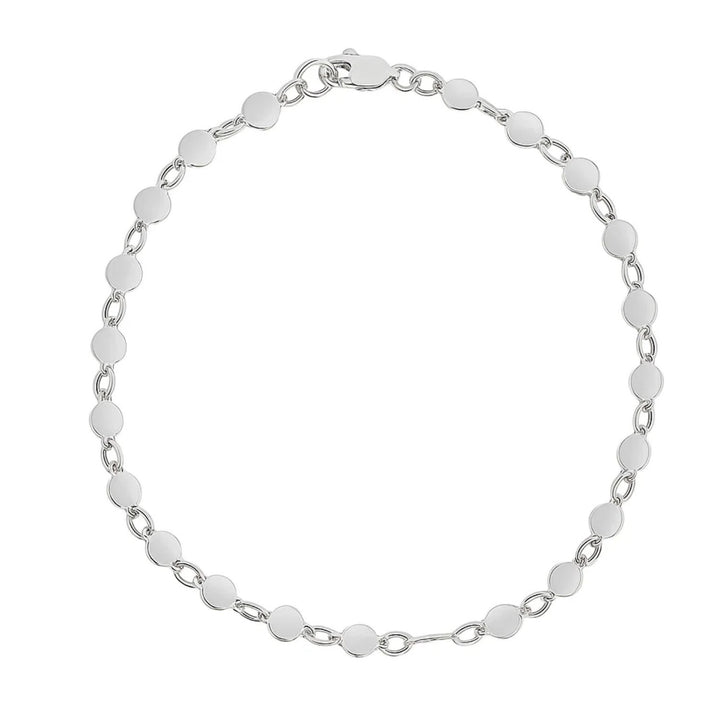 14k White Gold Bracelet with Polished Circles (4.00 mm)