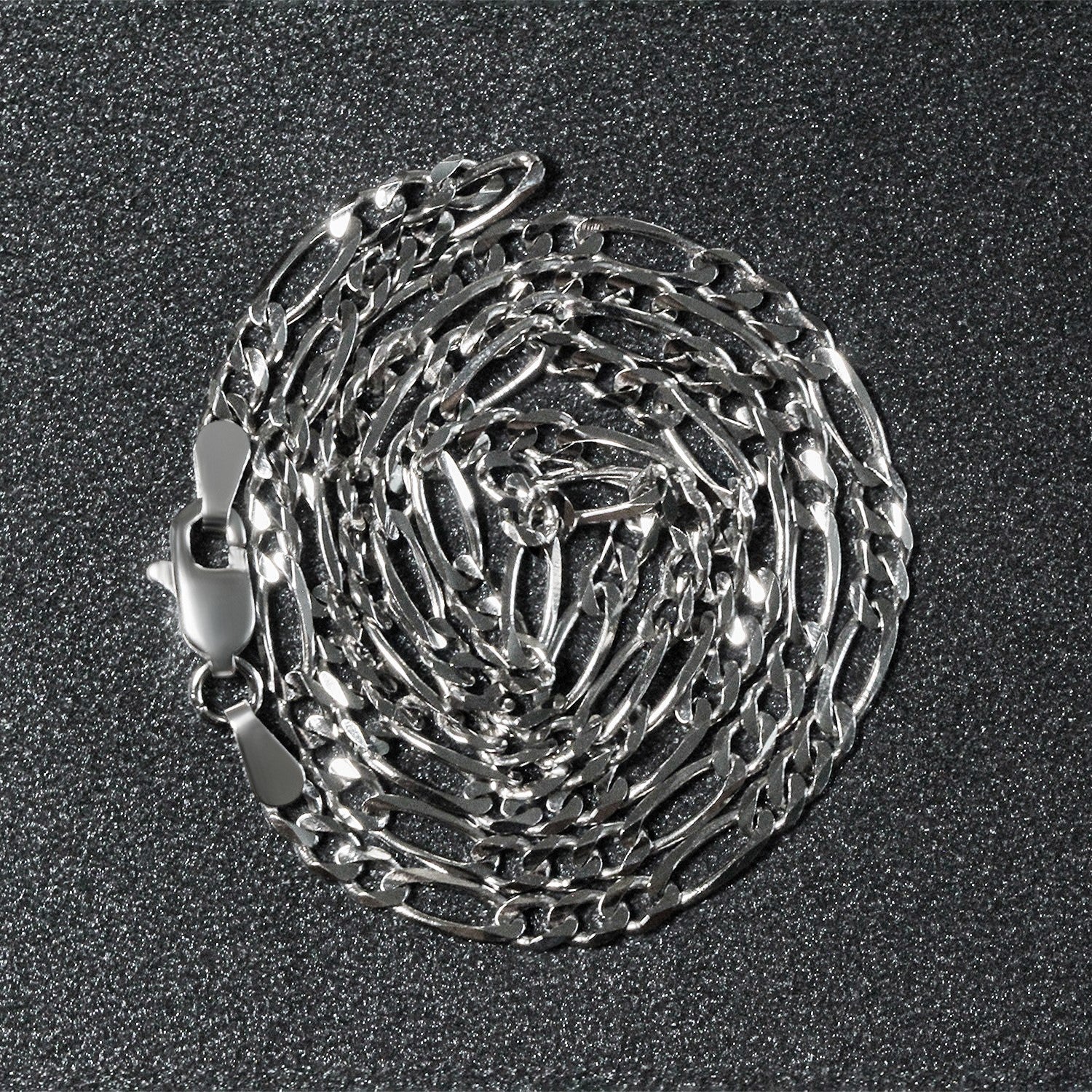 Chaîne Figaro en or blanc massif 14 carats (3,00 mm)