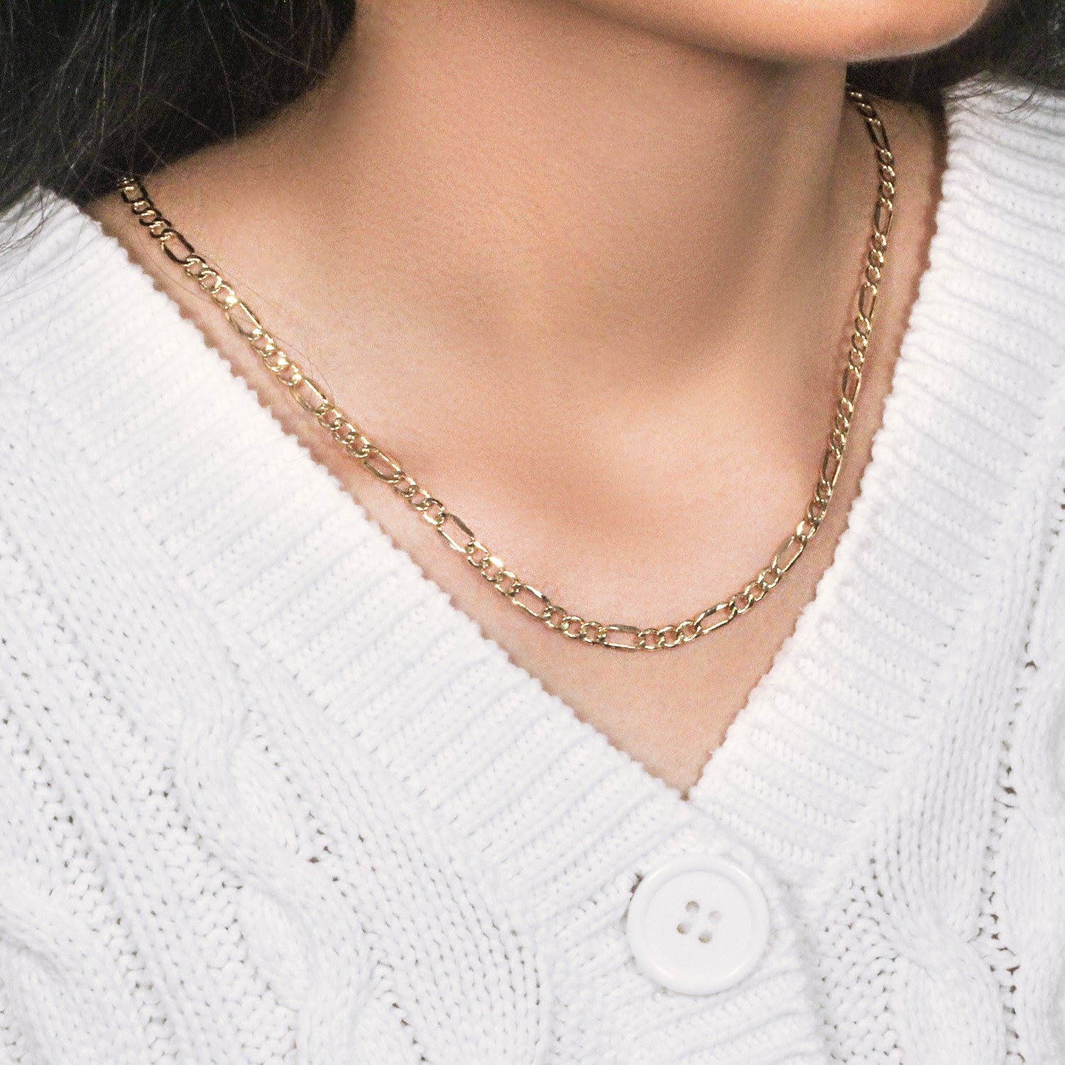 14k geelgouden Lite Figaro-ketting (4,70 mm)