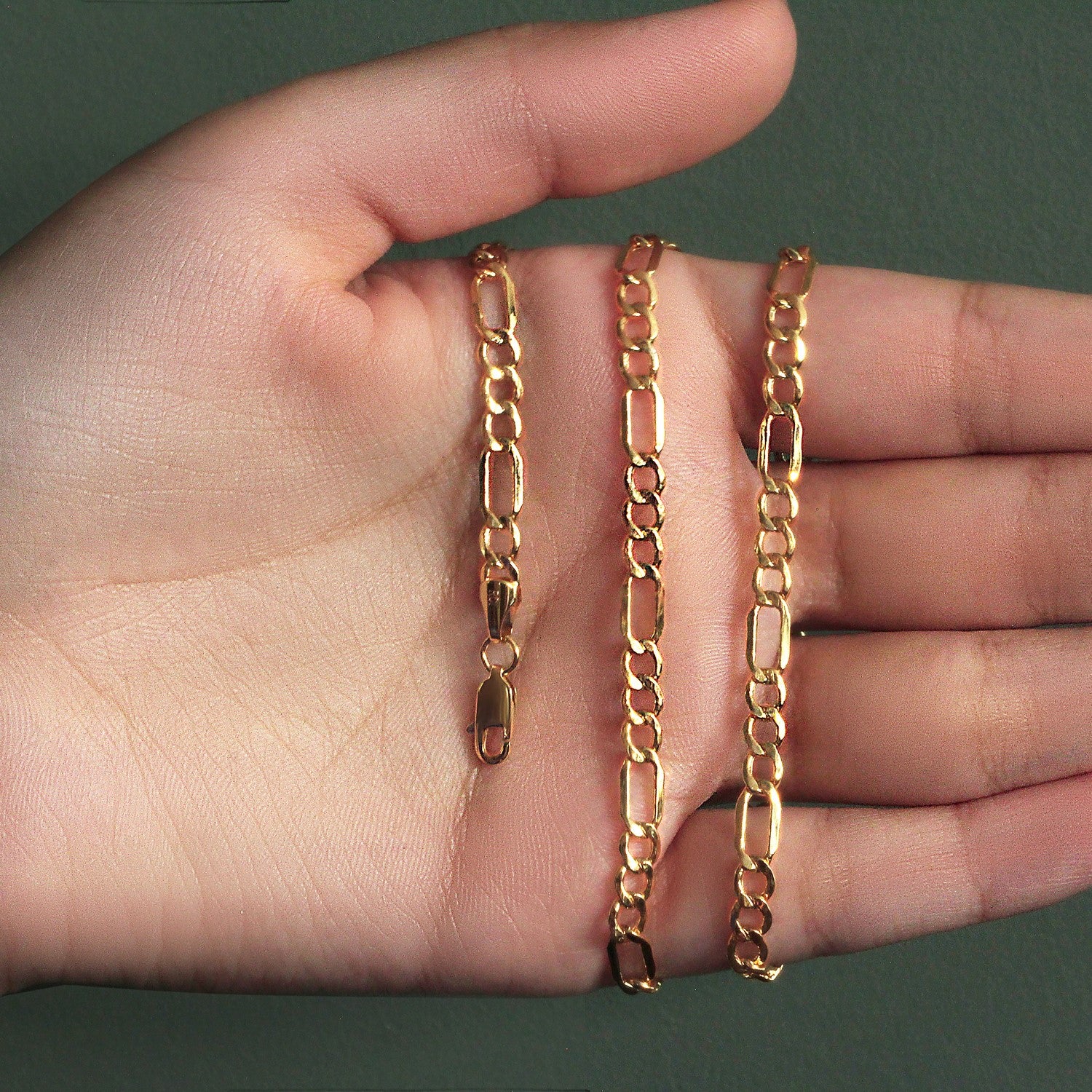 14k geelgouden Lite Figaro-ketting (4,70 mm)