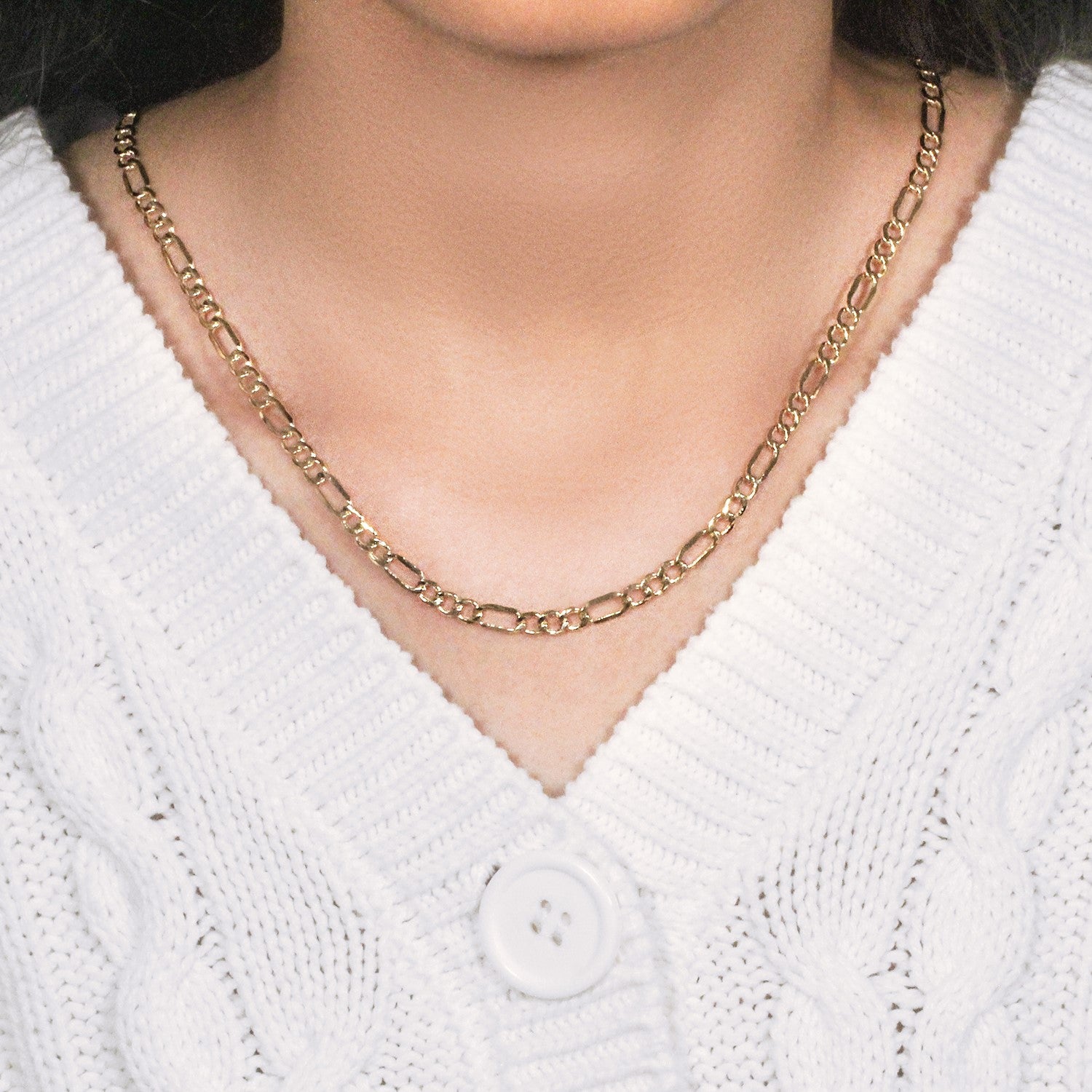 14k geelgouden Lite Figaro-ketting (4,70 mm)