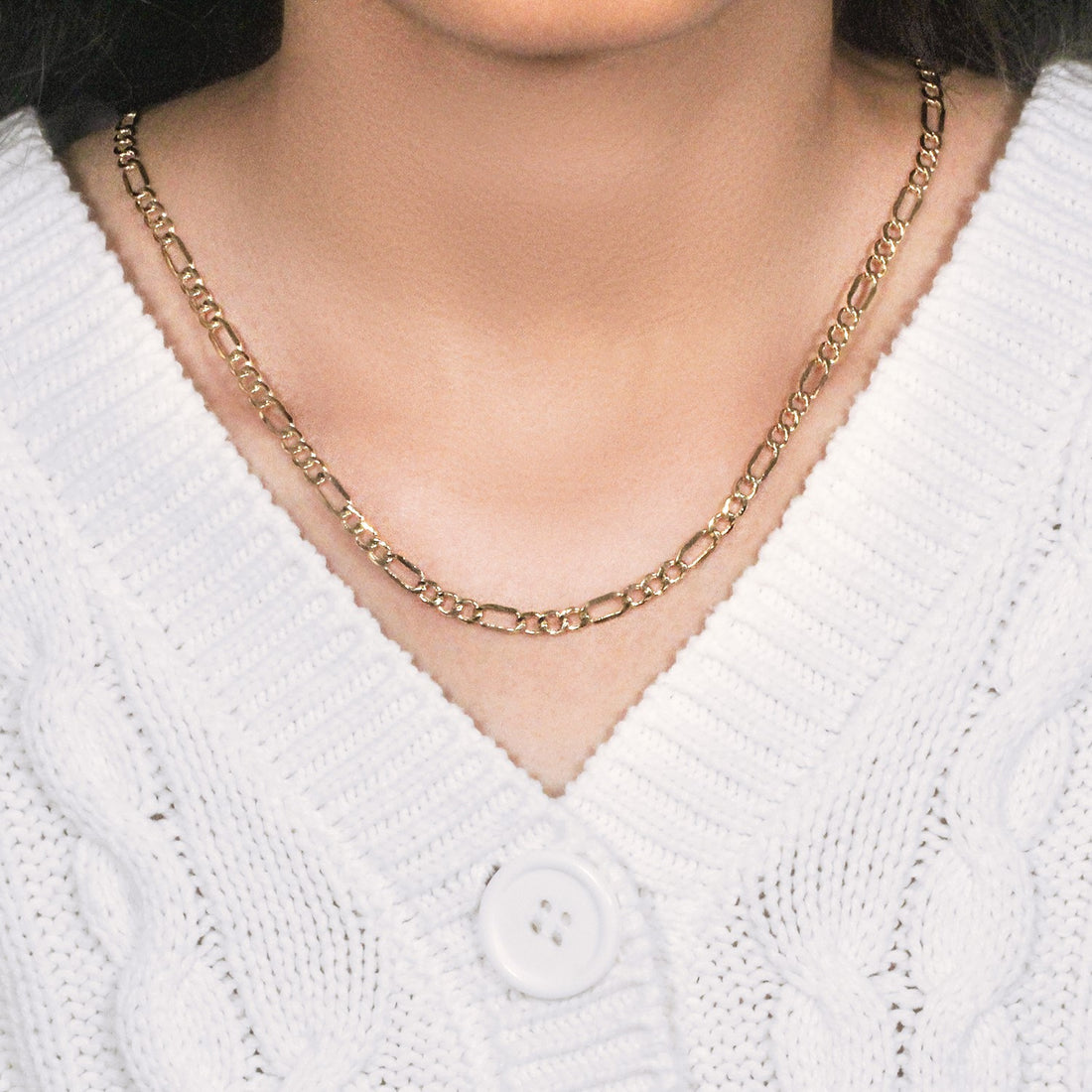 14k geelgouden Lite Figaro-ketting (4,70 mm)