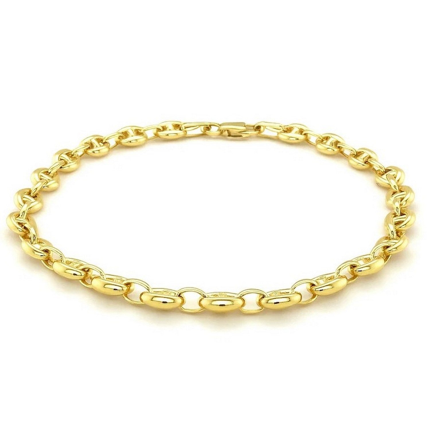 14k Yellow Gold Puffed Mariner Link Bracelet (4.70 mm)