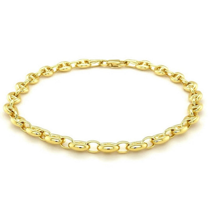 14k Yellow Gold Puffed Mariner Link Bracelet (4.70 mm)