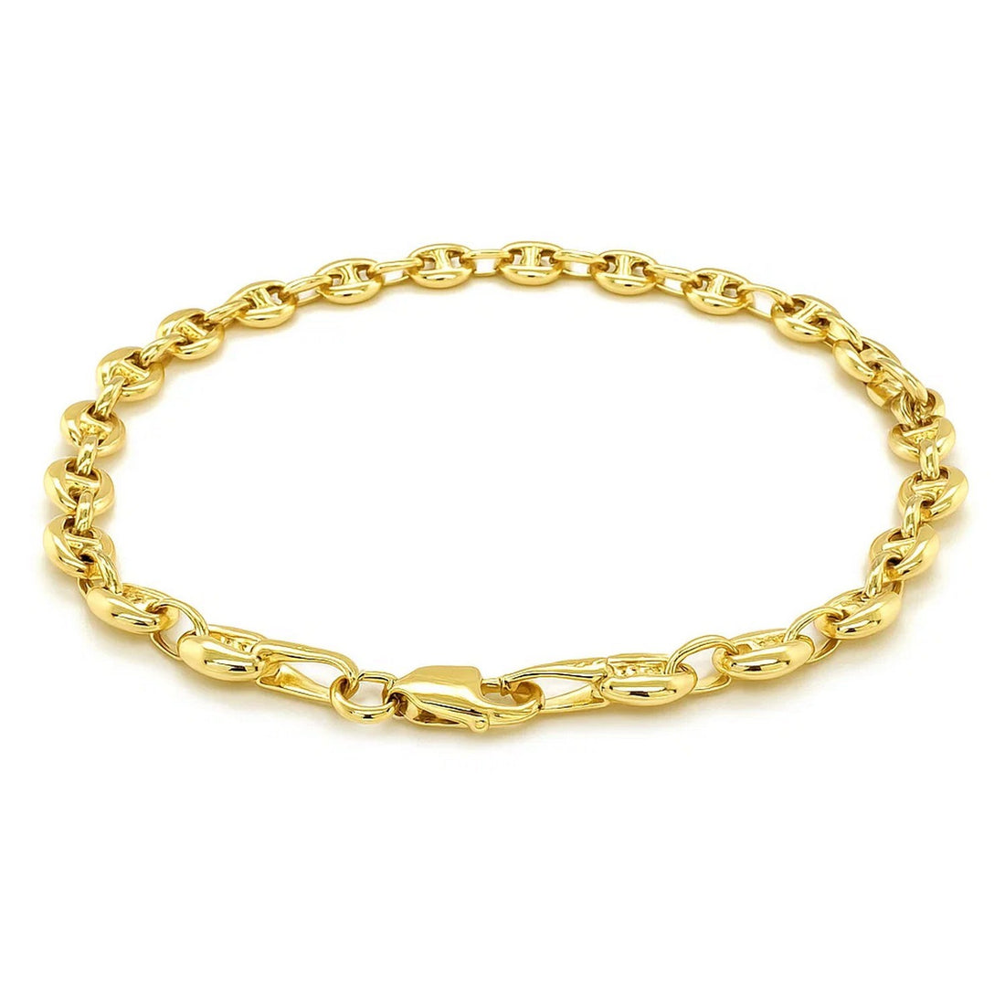 14k Yellow Gold Puffed Mariner Link Bracelet (4.70 mm)