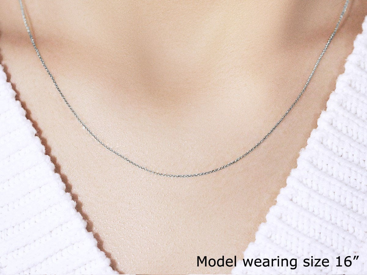 14k witgouden kabelschakelketting (0,50 mm)