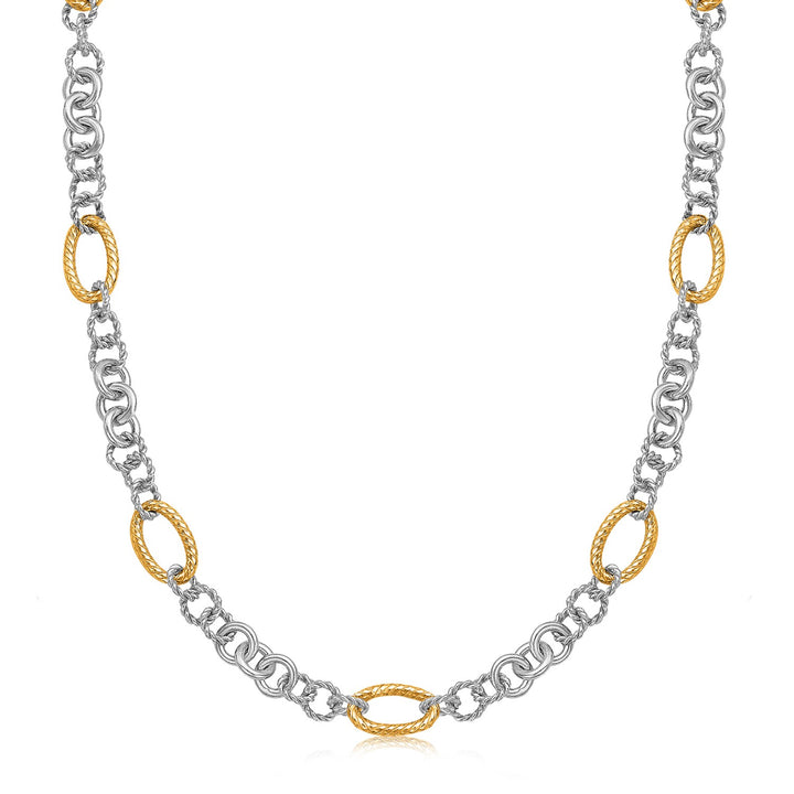 Collier à chaînes multi-styles en or jaune 18 carats et argent sterling rhodié