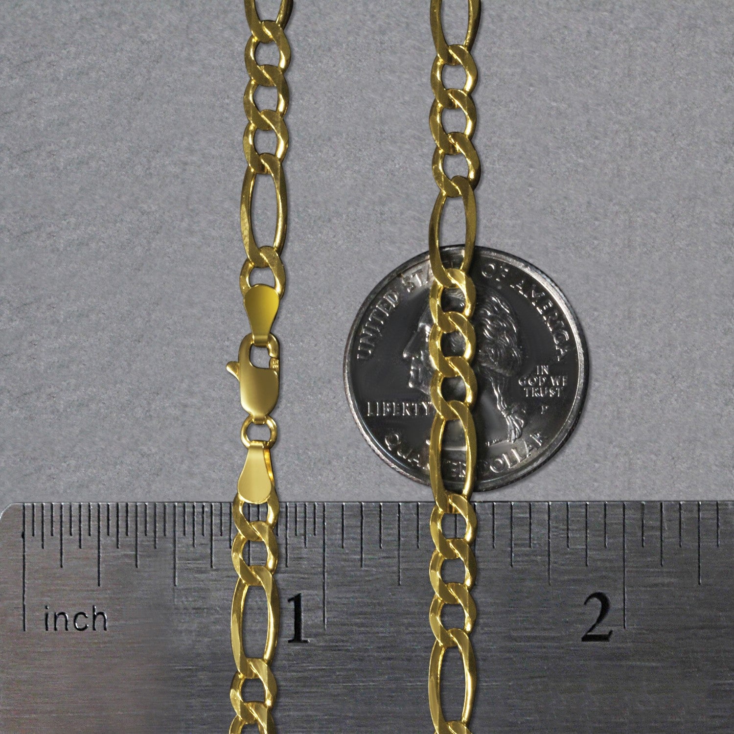 14k Yellow Gold Solid Figaro Chain (4.50 mm)