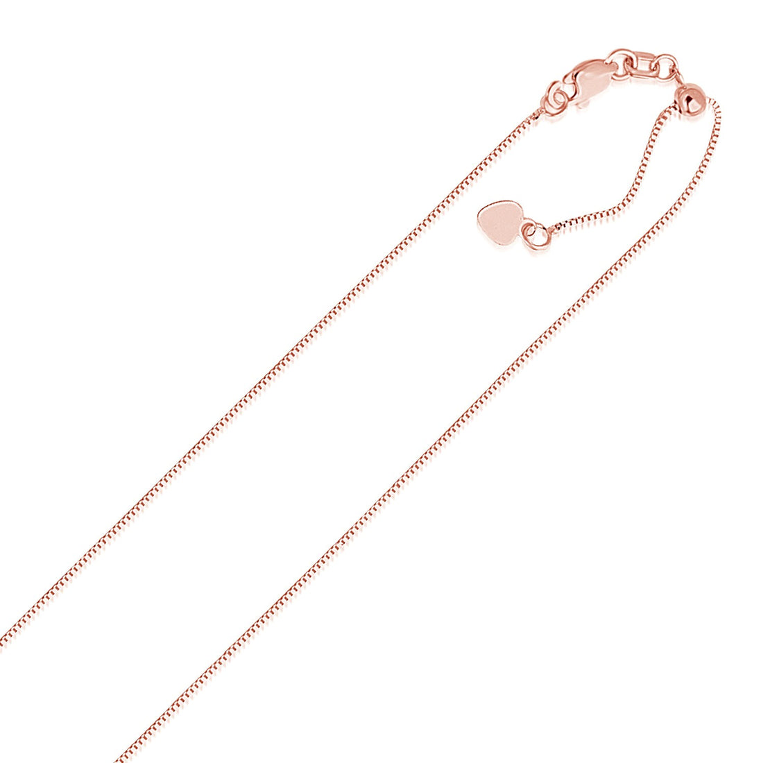 Verstelbare boxketting van 14 karaat roségoud (0,70 mm)