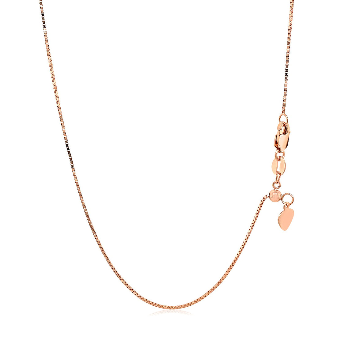 Verstelbare boxketting van 14 karaat roségoud (0,70 mm)