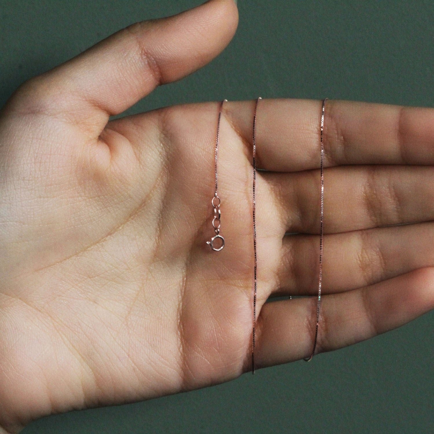 14k roségouden klassieke boxketting 0,60 mm