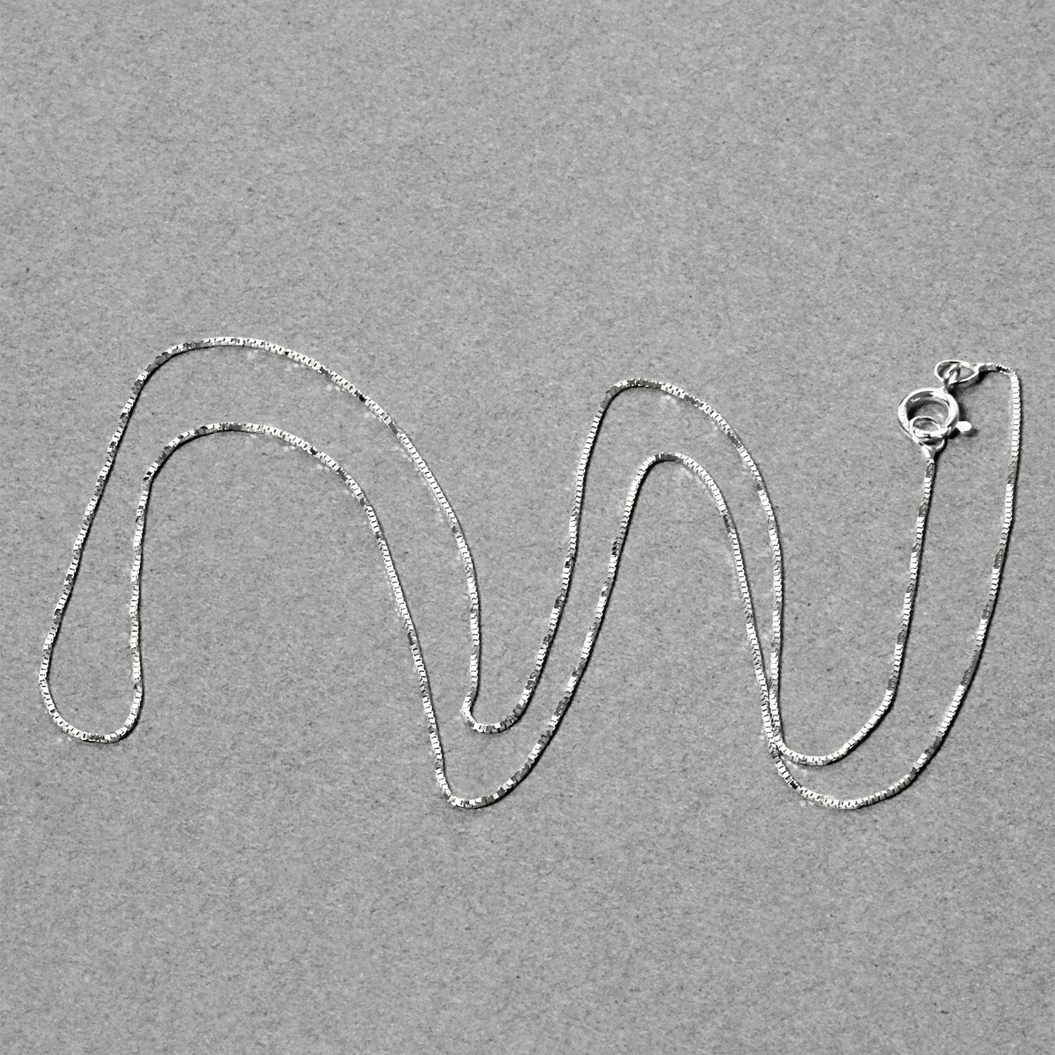 14k witgouden klassieke boxketting (0,45 mm)