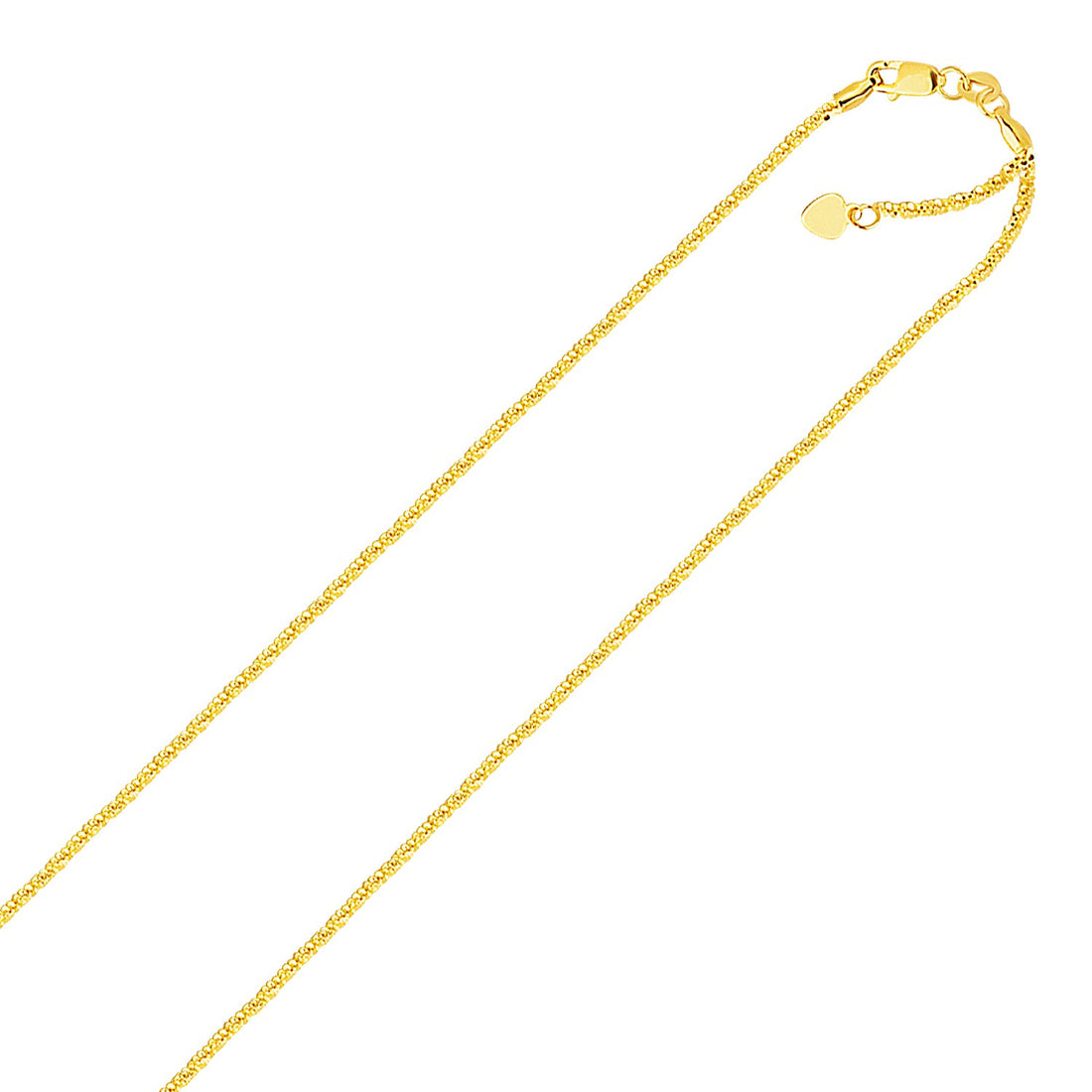 Chaîne scintillante ajustable en or jaune 14 carats (1,20 mm)