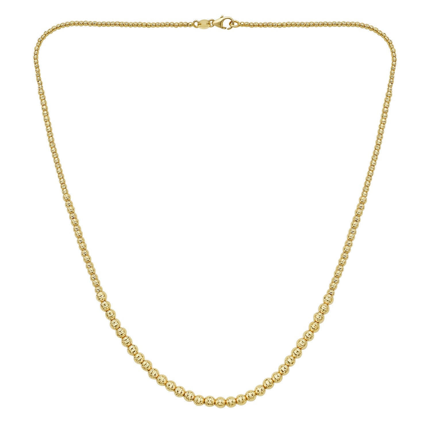 Collier de perles dégradées en or jaune 14 carats