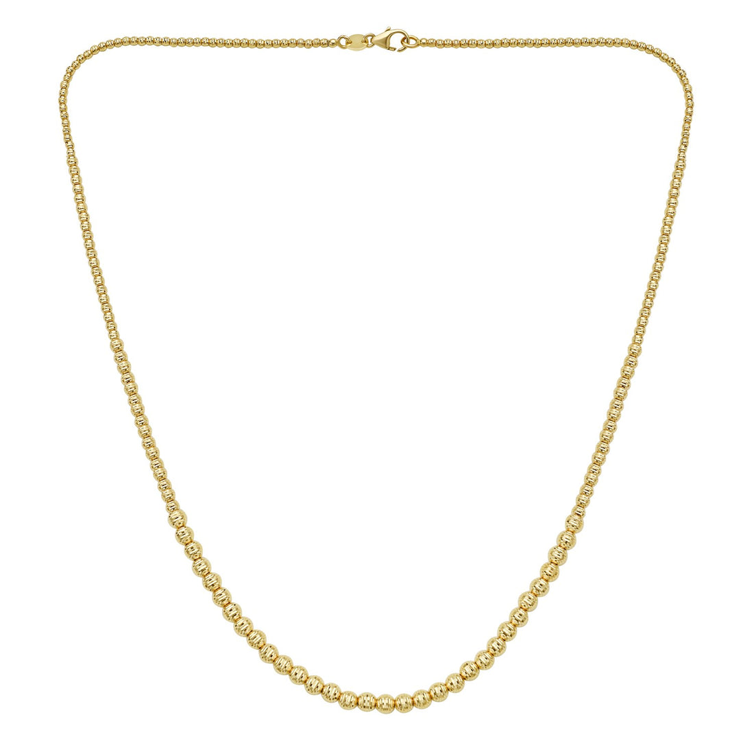 Collier de perles dégradées en or jaune 14 carats
