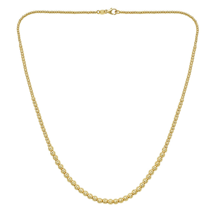 Graduated Bead Necklace in 14K Yellow Gold