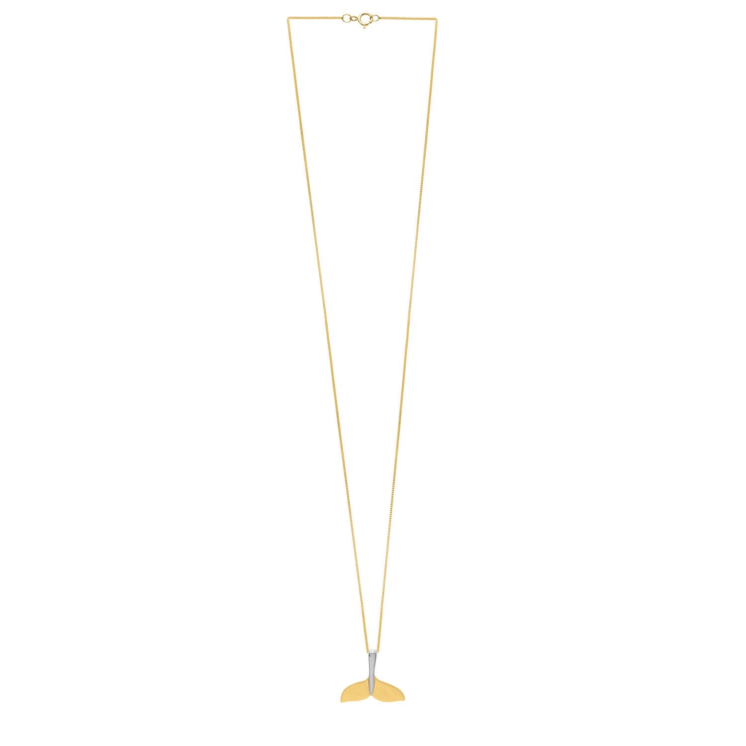Whale Tail Necklace in 10K Yellow Gold