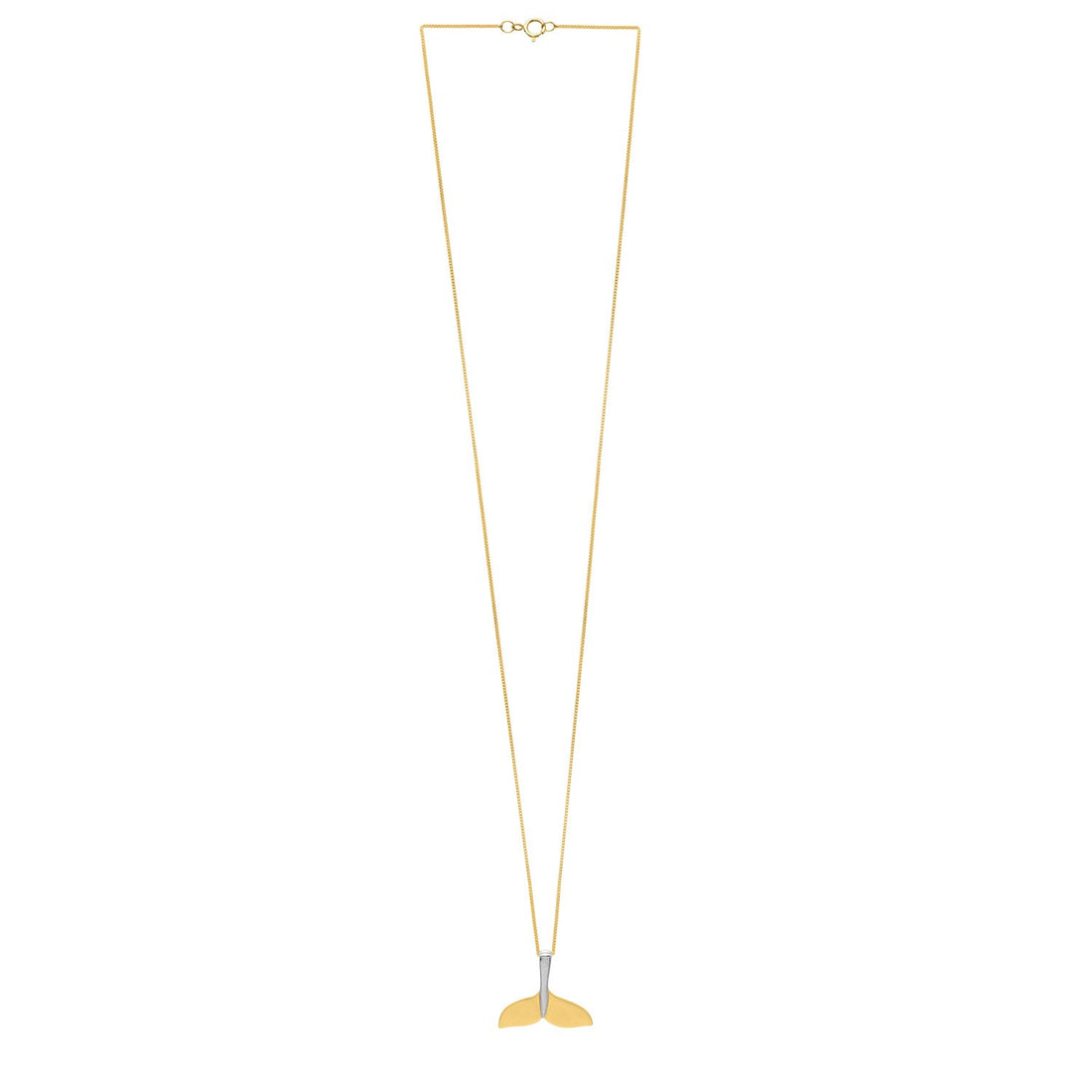 Whale Tail Necklace in 10K Yellow Gold