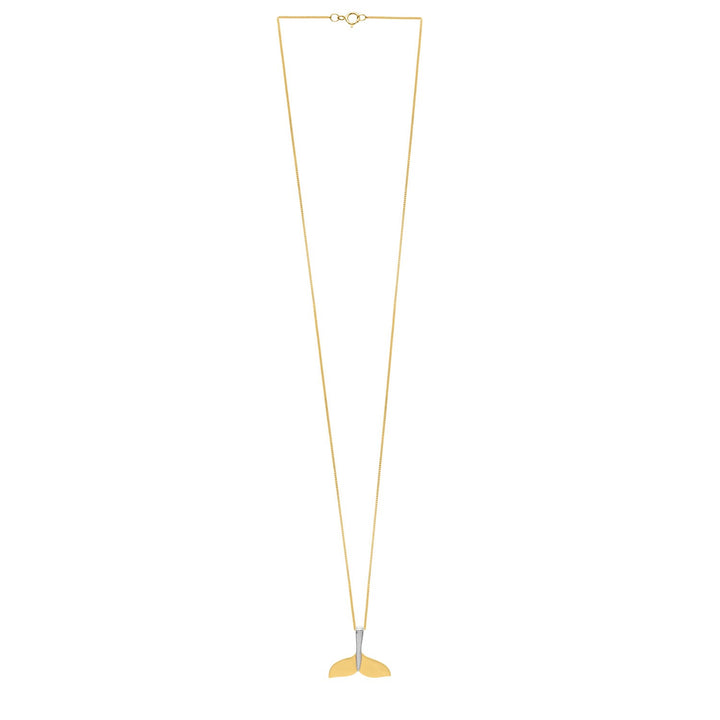 Whale Tail Necklace in 10K Yellow Gold