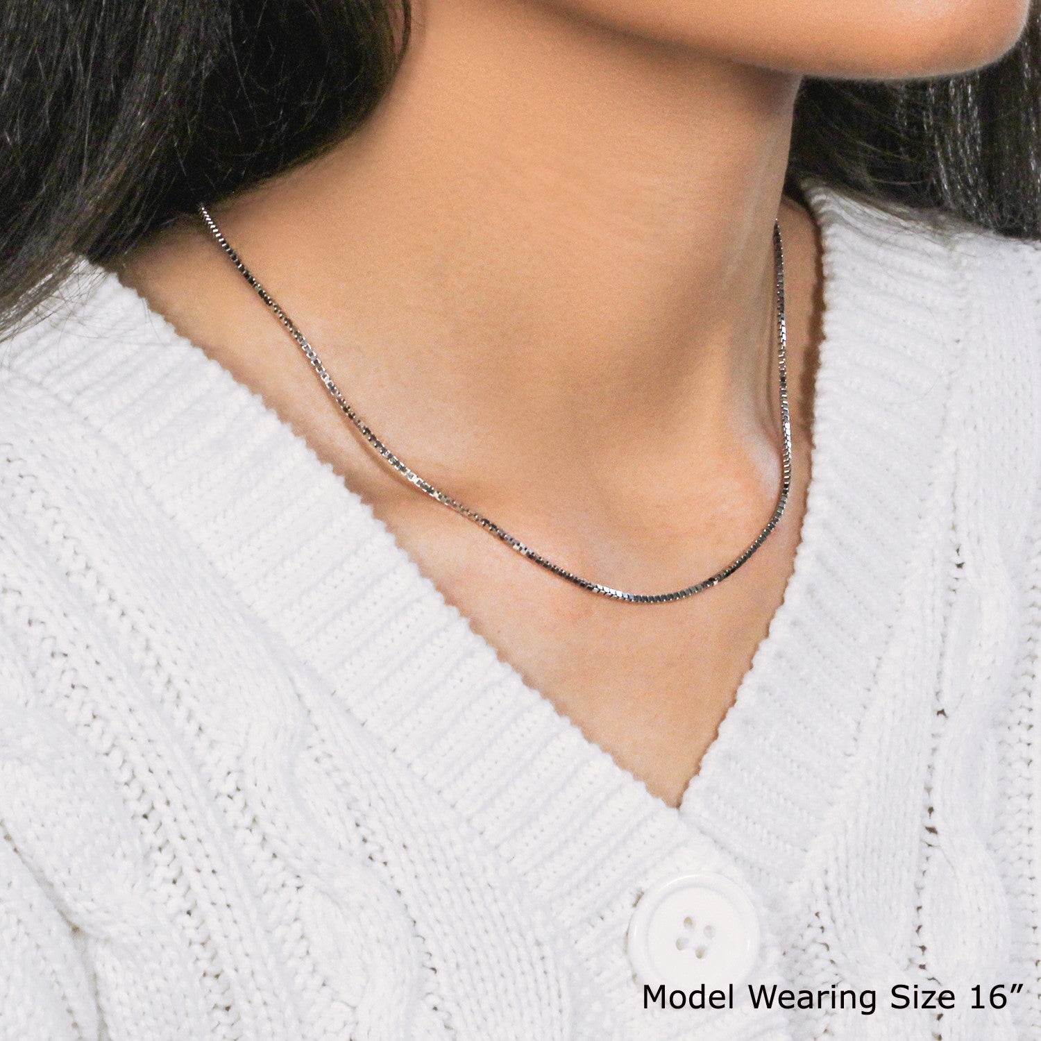 14k witgouden klassieke boxketting (1,4 mm)