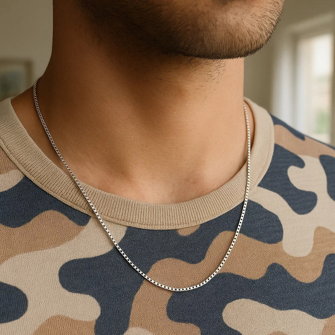 14k witgouden klassieke boxketting (1,4 mm)