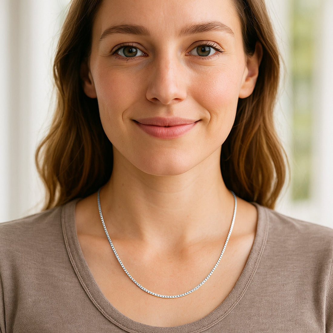 14k witgouden klassieke boxketting (1,4 mm)