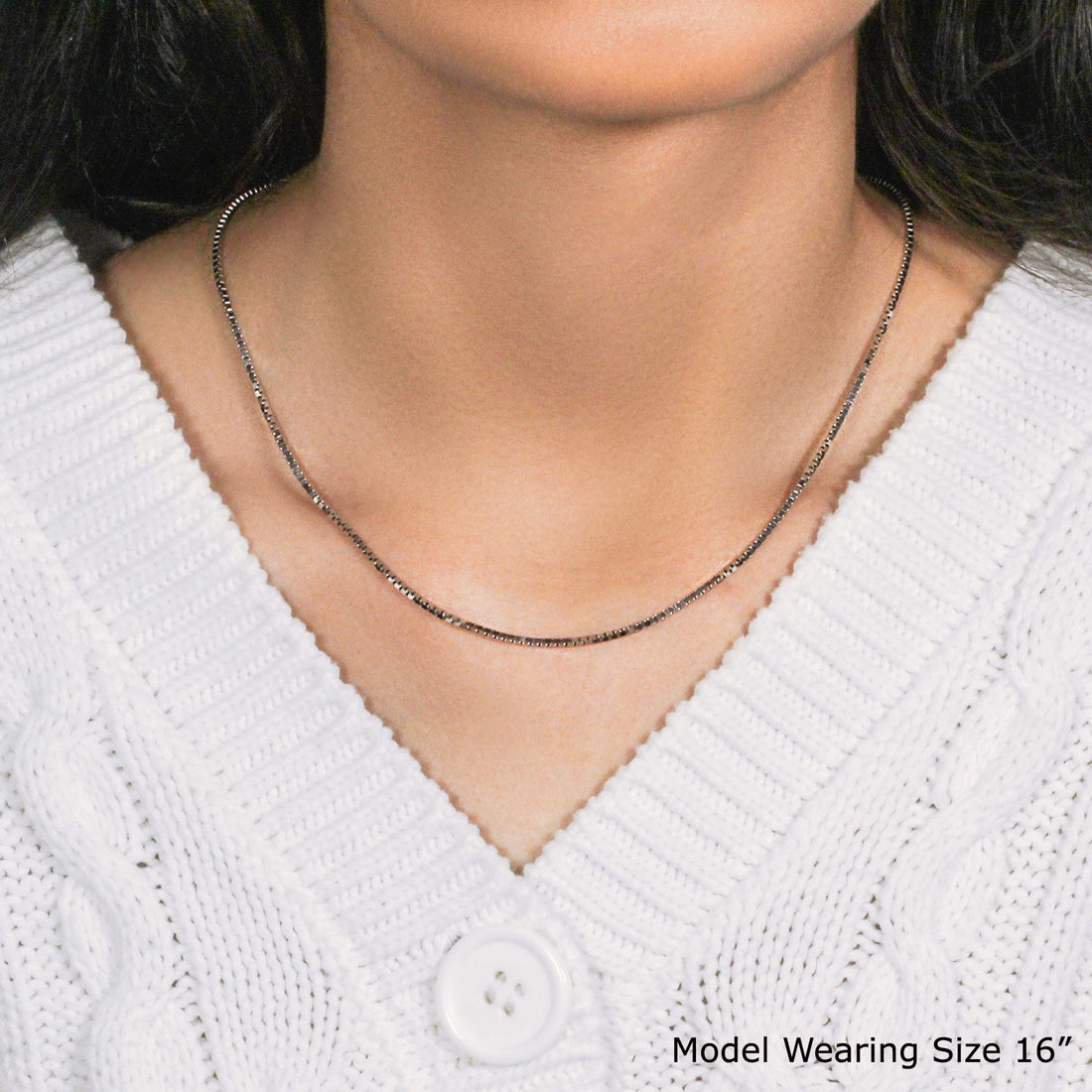 14k witgouden klassieke boxketting (1,4 mm)