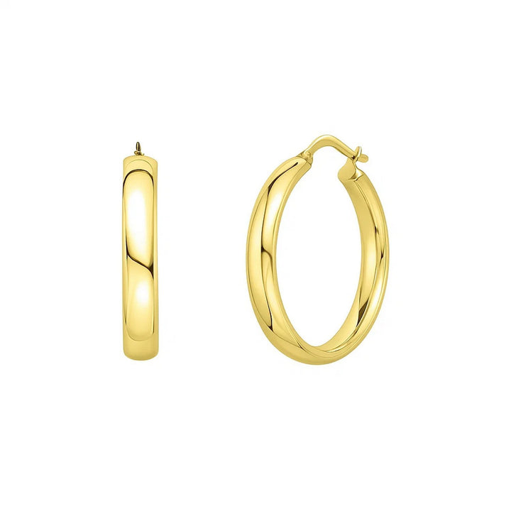 Small Wedding Hoops in 14K Yellow Gold