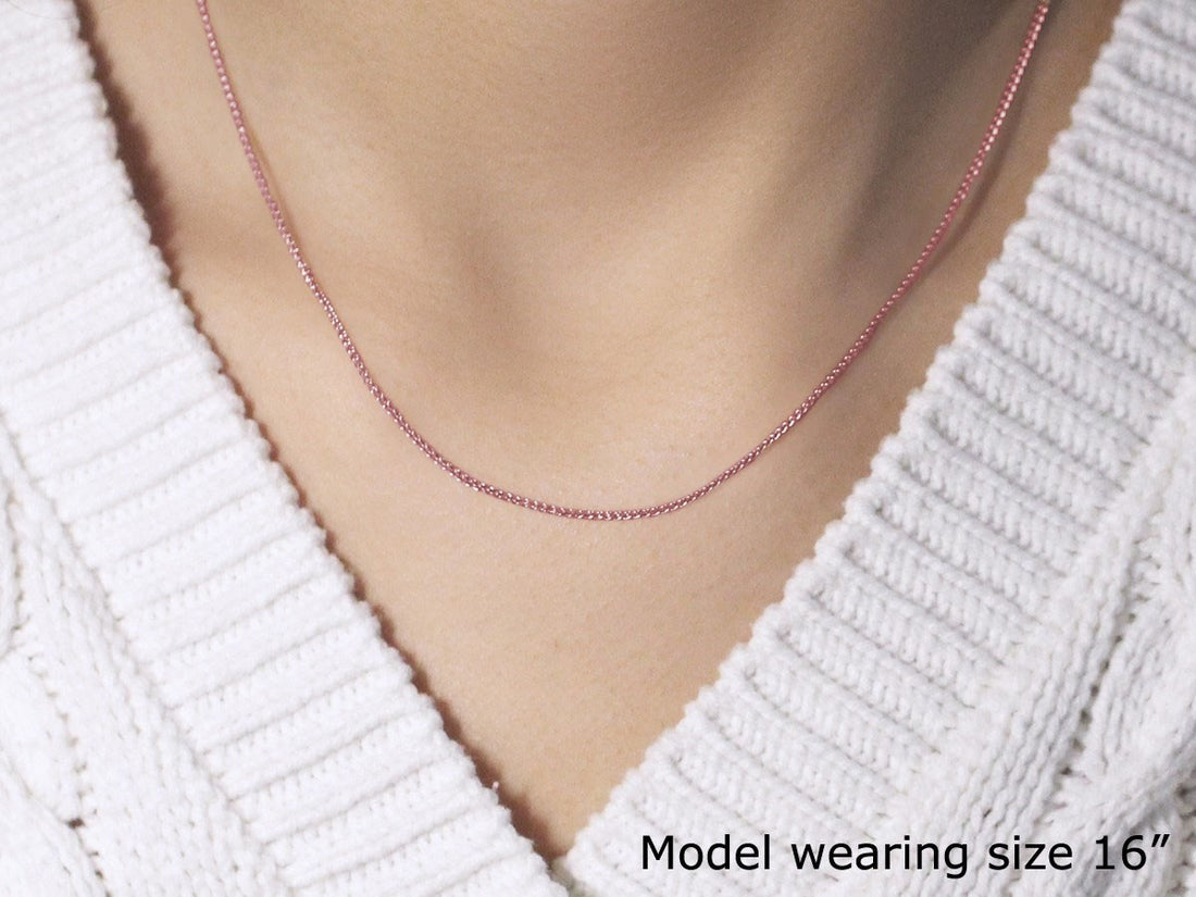 14k roségouden ronde tarweketting met diamantslijpsel (1,20 mm)