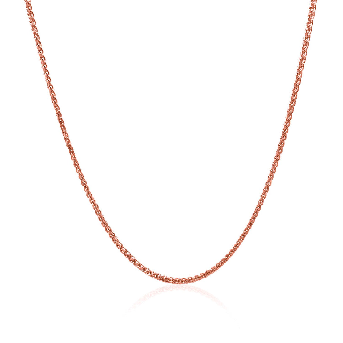 14k roségouden ronde tarweketting met diamantslijpsel (1,20 mm)