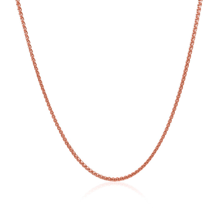 14k roségouden ronde tarweketting met diamantslijpsel (1,20 mm)