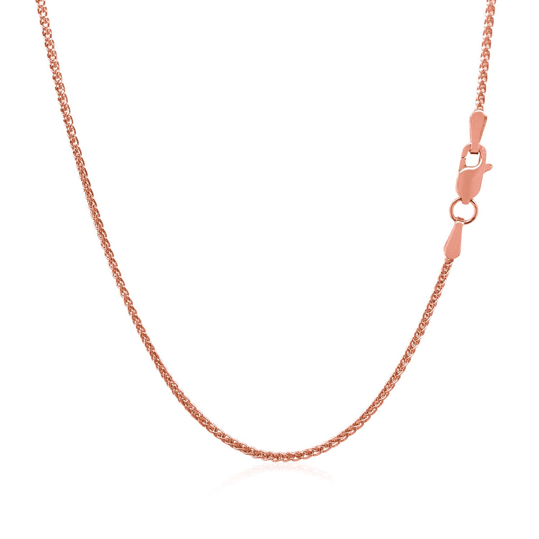 14k roségouden ronde tarweketting met diamantslijpsel (1,20 mm)