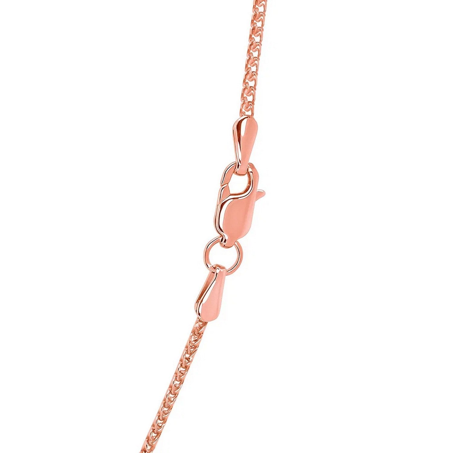 14k roségouden ronde tarweketting met diamantslijpsel (1,20 mm)