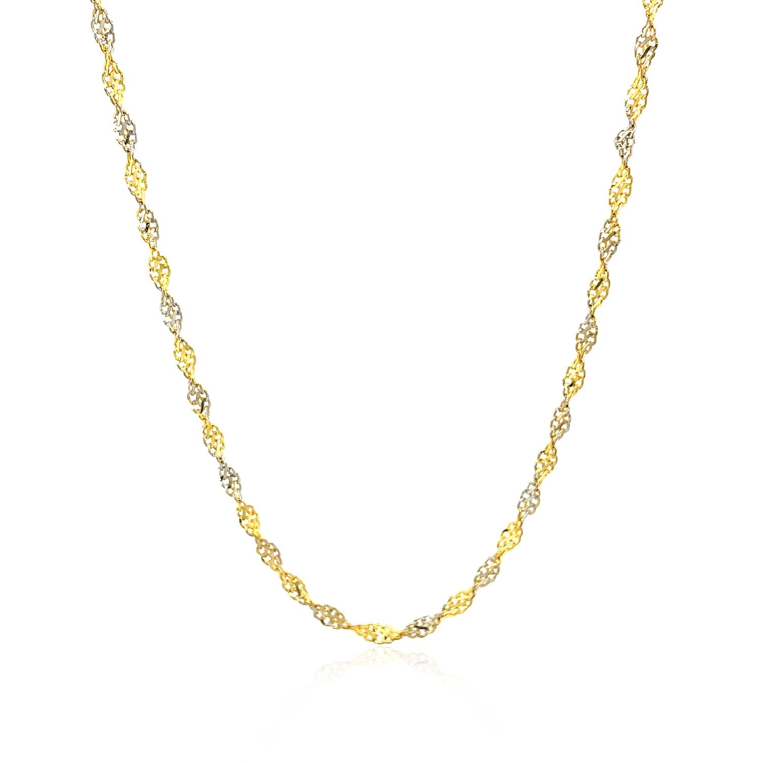 14k tweekleurige gouden Singapore-ketting (2,50 mm)
