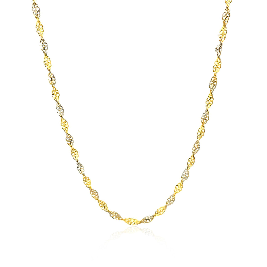 14k tweekleurige gouden Singapore-ketting (2,50 mm)