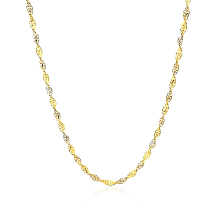 14k tweekleurige gouden Singapore-ketting (2,50 mm)