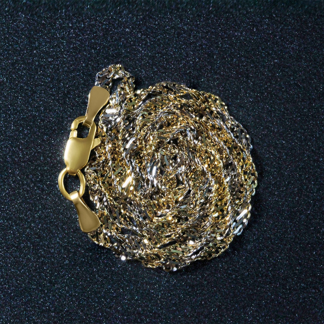 14k tweekleurige gouden Singapore-ketting (2,50 mm)